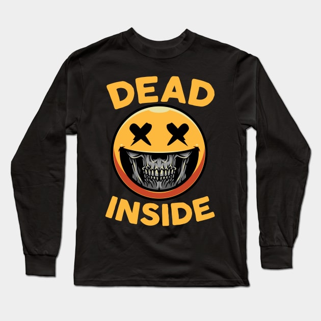 Dead Inside Emoticon Long Sleeve T-Shirt by thingsandthings